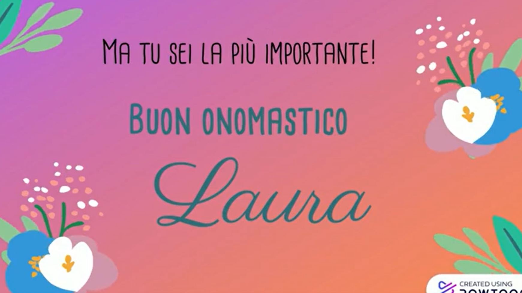 Tanti auguri di buon onomastico Laura!