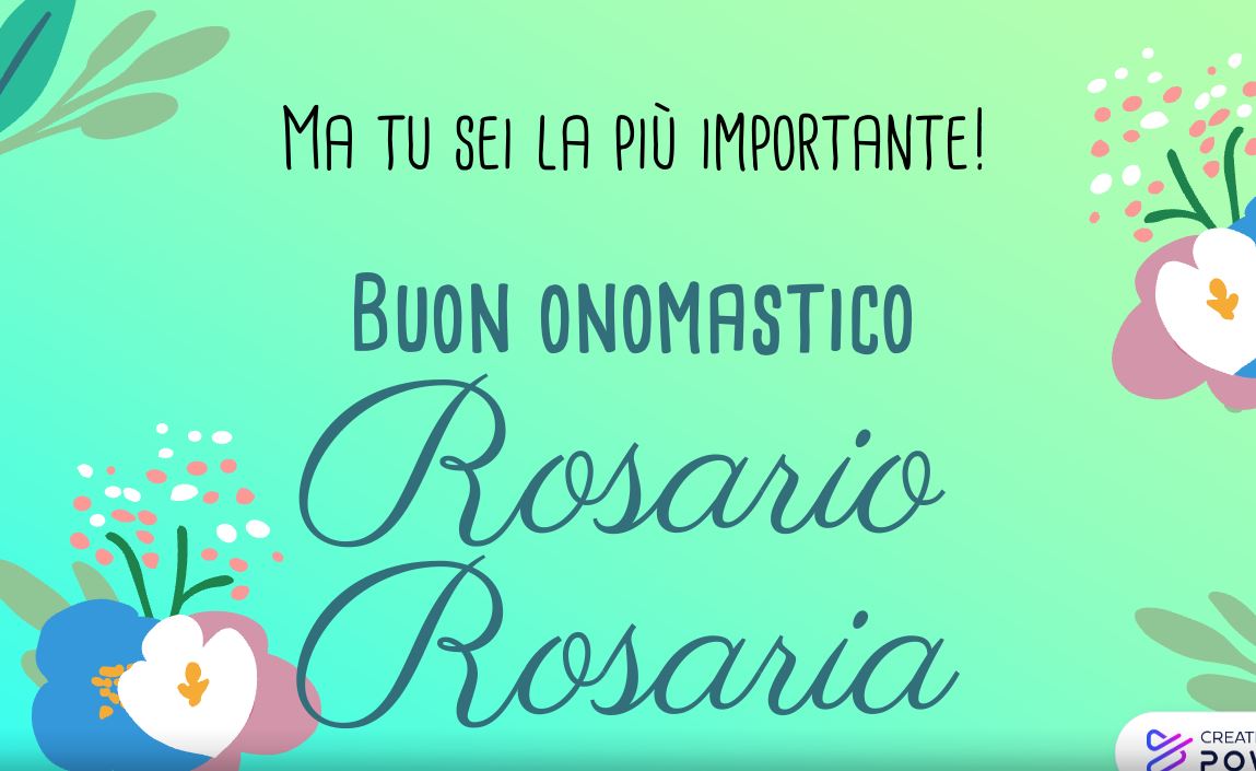 Buon onomastico Rosario e Rosaria