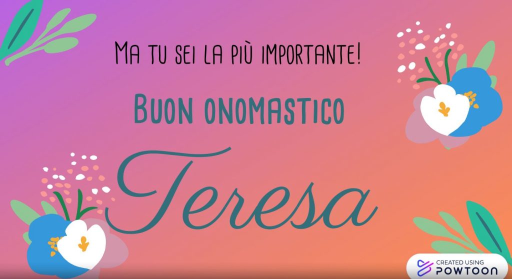 Tanti auguri di buon onomastico Teresa